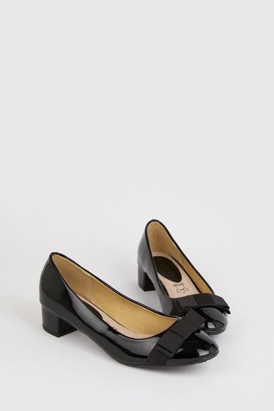Wallis Daisy Bow Detail Low Block Heel Court Shoes 3