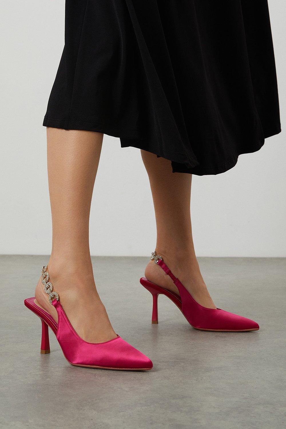 Womens Calliope Trim Detail Slingback Stiletto Court Shoes