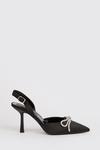 Wallis Cherish Diamante Bow Detail Slingback Stiletto Court Shoes thumbnail 2