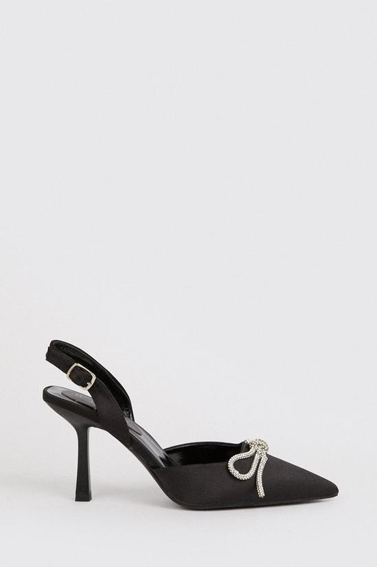 Wallis Cherish Diamante Bow Detail Slingback Stiletto Court Shoes 2