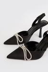 Wallis Cherish Diamante Bow Detail Slingback Stiletto Court Shoes thumbnail 4