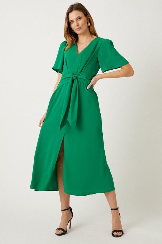 Wallis Green Tie Front Midi Dress 1