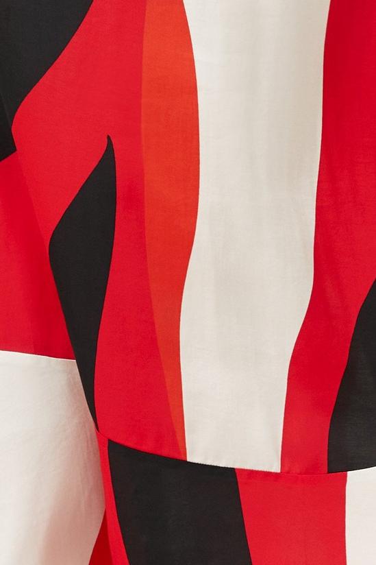 Wallis Petite Red Abstract Satin Halter Neck Midi Dress 4