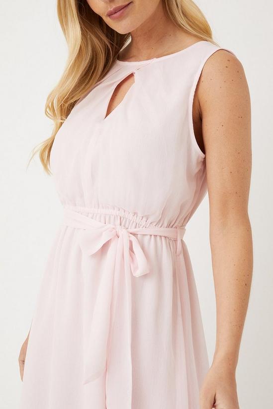Wallis Petite Pink Sleeveless Belted Highlow Midi Dress 2