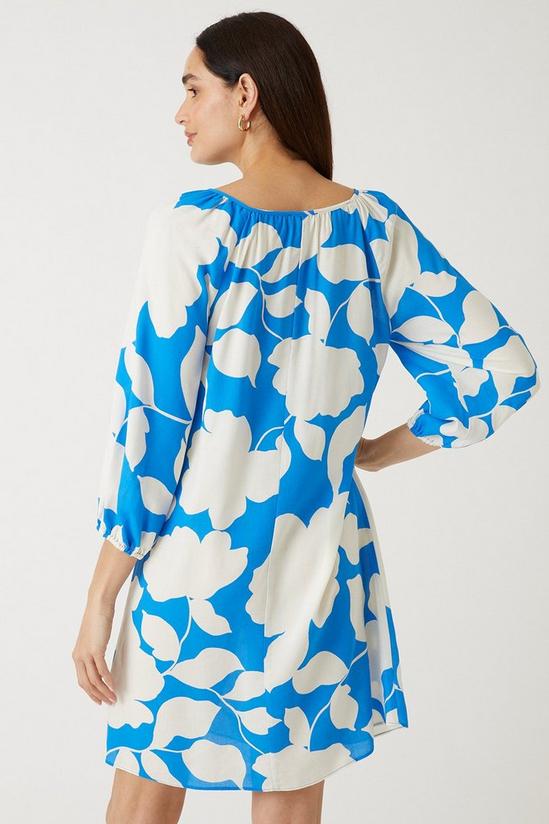 Wallis Blue Floral Pleat Detail Shift Dress 3