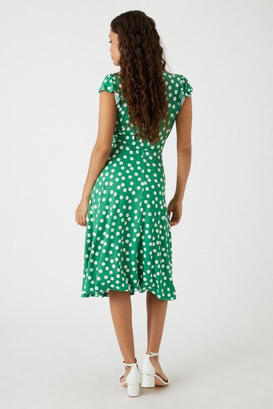 Wallis Petite Green Spot Jersey Wrap Dress 3