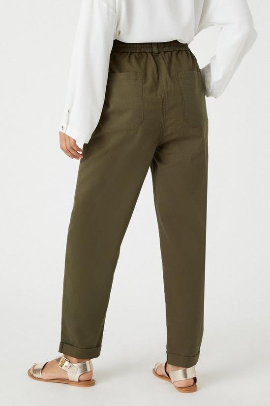 Wallis Petite Elasticated Tapered Roll Up Trousers 3