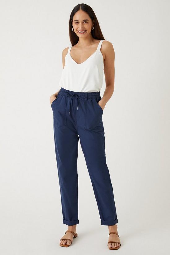 Wallis Elasticated Tapered Roll Up Trousers 1