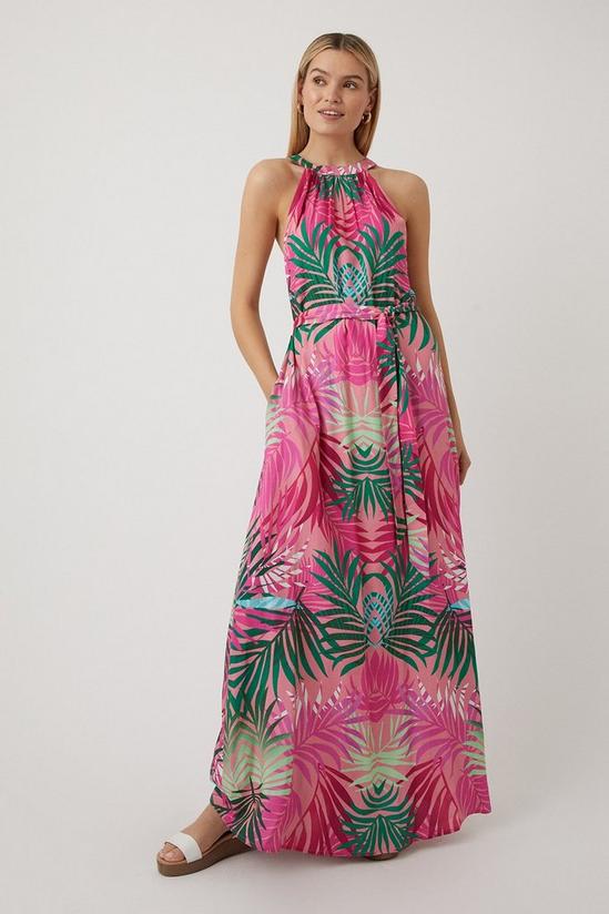 Wallis Tall Pink Palm Maxi Dress 1
