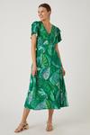 Wallis Tall Green Palm Midi Dress thumbnail 1