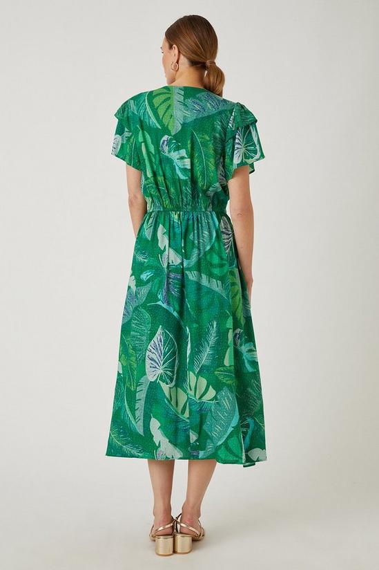 Wallis Tall Green Palm Midi Dress 3