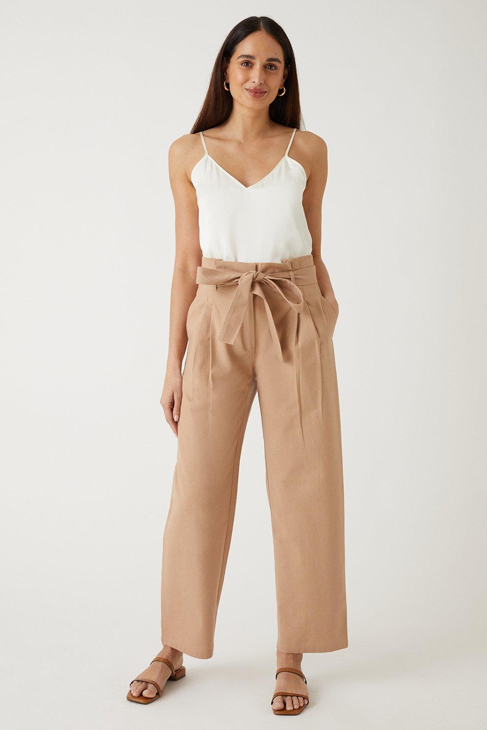 Womens Paperbag Belted Trousers