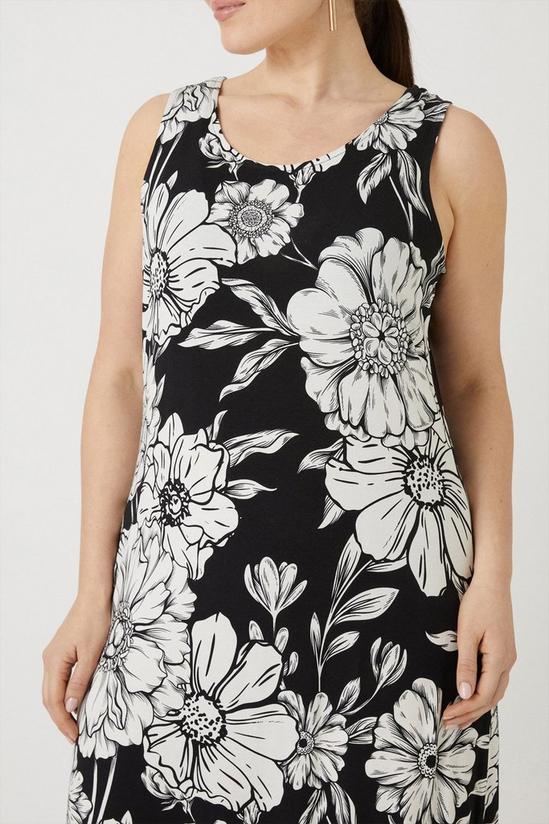 Wallis Curve Mono Floral Printed Jersey Maxi Dress 2