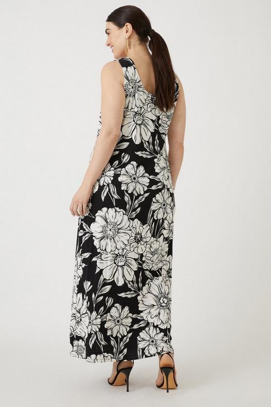 Wallis Curve Mono Floral Printed Jersey Maxi Dress 3