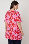 Wallis Curve Pink Floral Frill Sleeve Jersey Tunic thumbnail 3