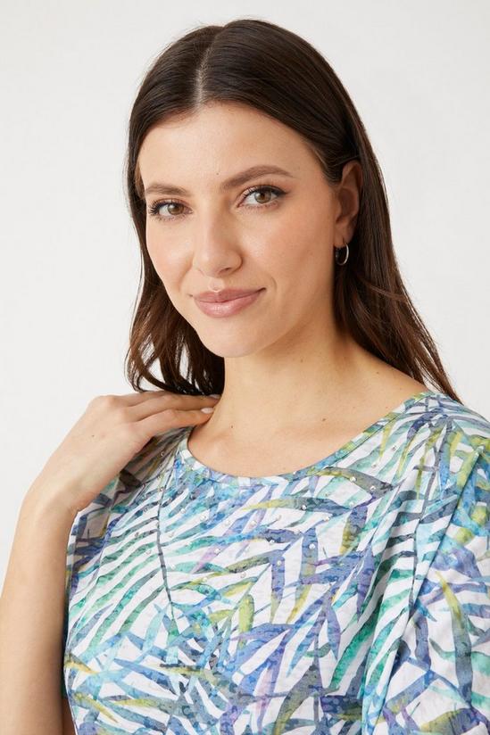 Wallis Tall Palm Tie Front Top With Diamante Detail 2
