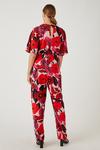 Wallis Red Floral Puff Sleeve Jumpsuit thumbnail 3