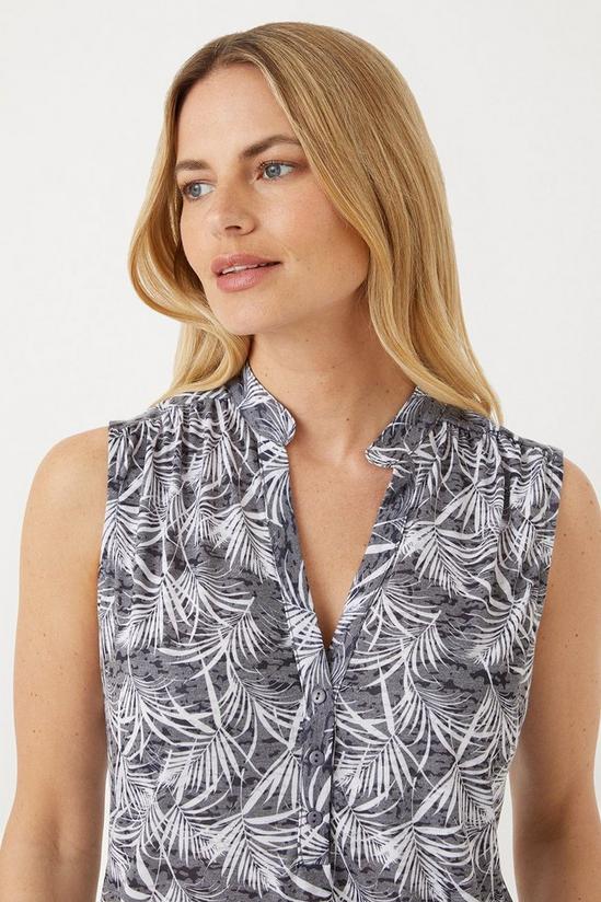 Wallis Petite Mono Palm Sleeveless Shirt 2