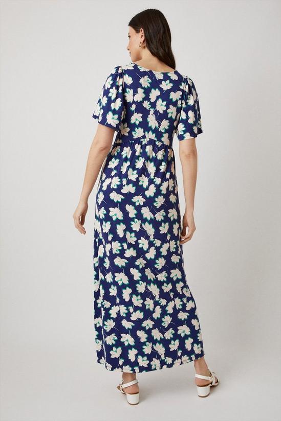 Wallis Navy Floral Angel Sleeve Jersey Maxi Dress 3