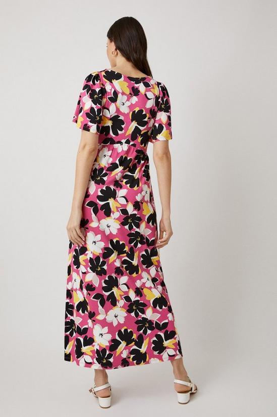 Wallis Pink Floral Angel Sleeve Jersey Maxi Dress 3