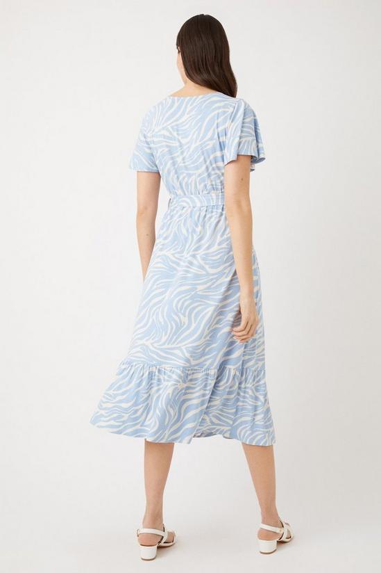 Wallis Blue Zebra Jersey Wrap Midi Dress 3