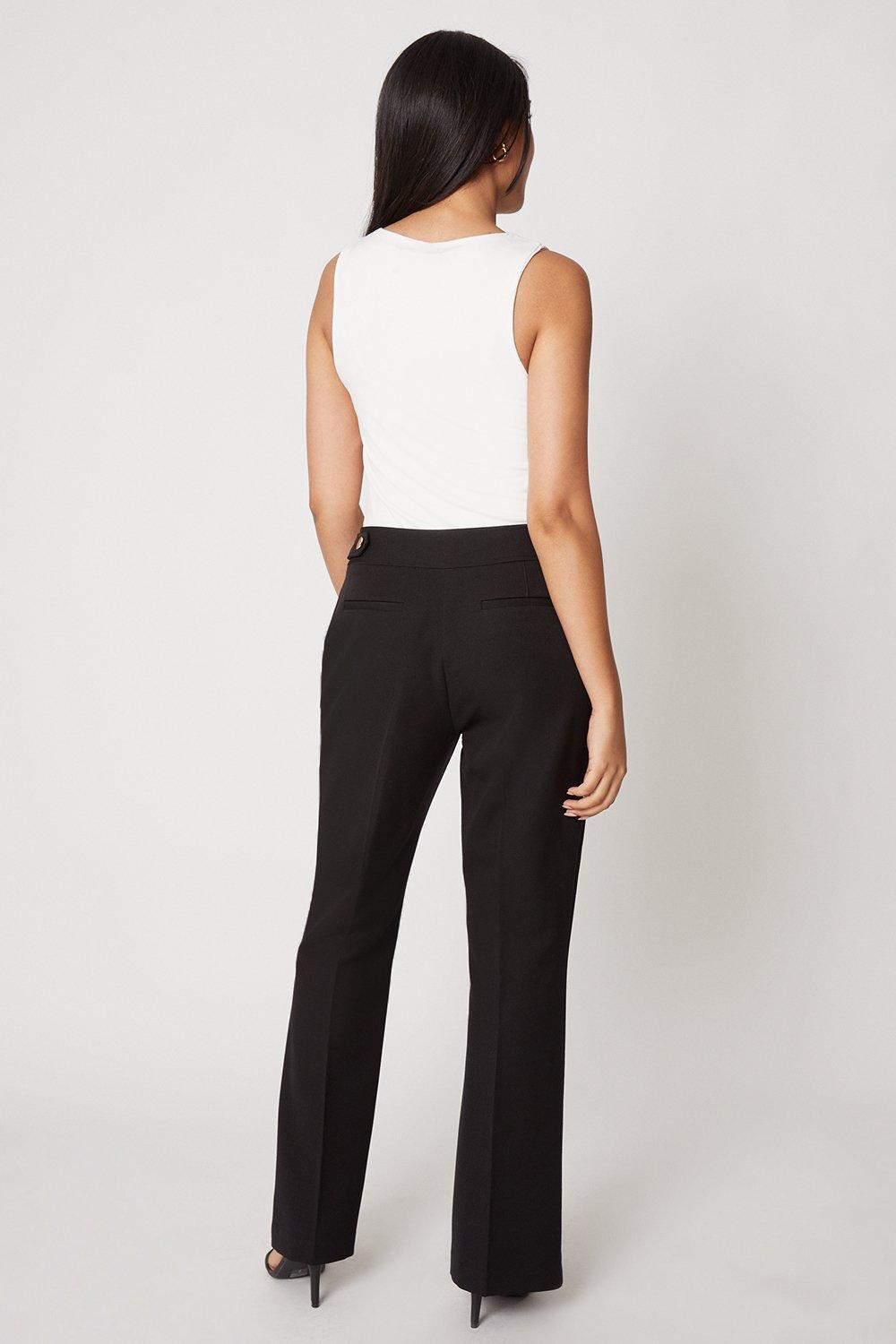 Trousers, Black Smart Bootcut Trousers