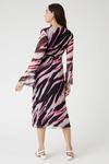 Wallis Pink Abstract Belted Wrap Midi Dress thumbnail 3