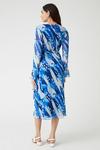 Wallis Blue Abstract Belted Wrap Midi Dress thumbnail 3