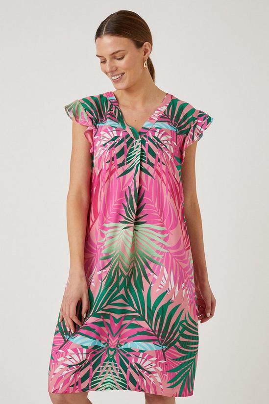 Wallis Tall Pink Palm Shift Dress 1
