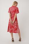 Wallis Red Ditsy Floral Button Through Midi Dress thumbnail 3