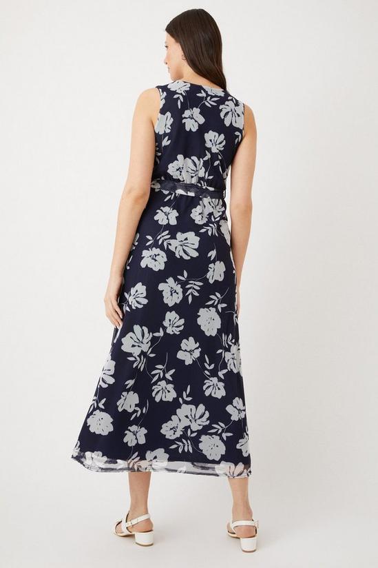 Wallis Blue Floral Maxi Tie Waist Dress 3