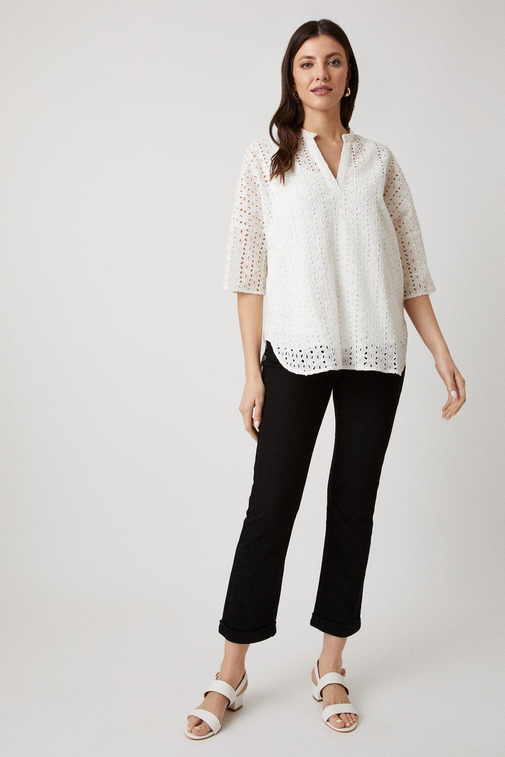 Womens Broderie Top