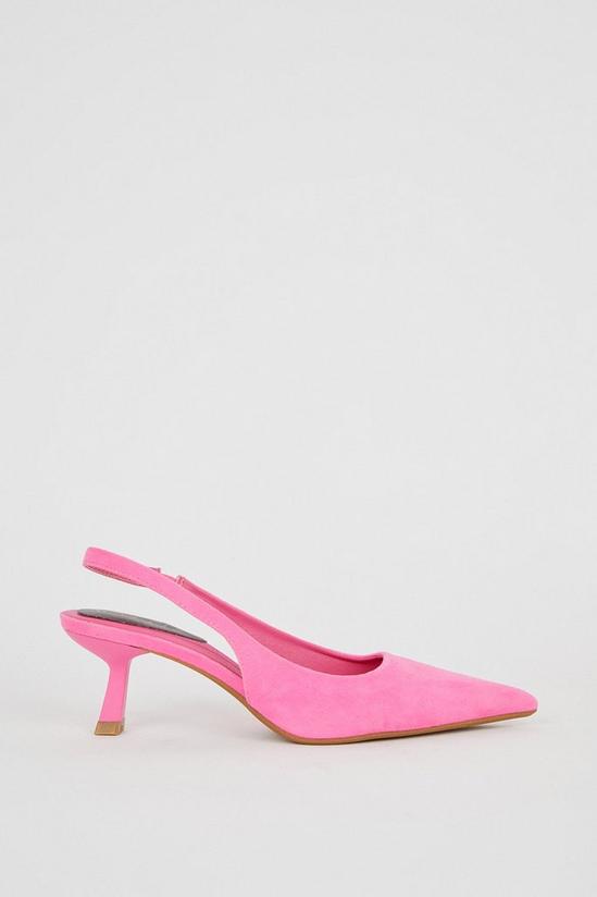 Wallis Evangelina Slingback Pointed Kitten Heel Court Shoes 2