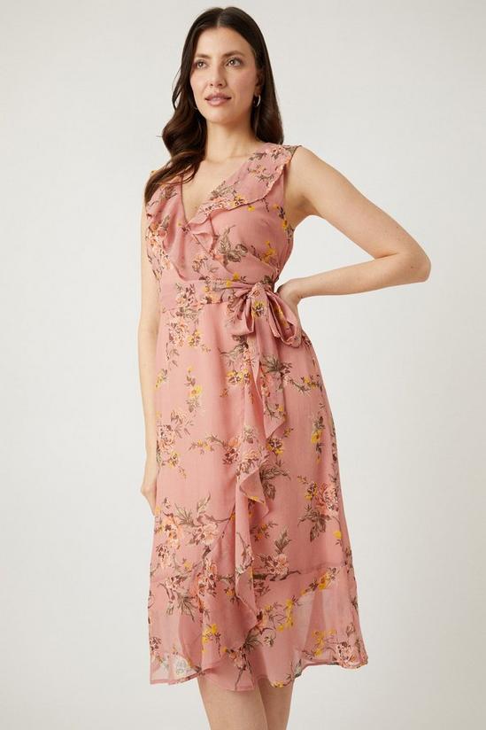 Wallis Blush Floral Print Wrap Dress 4