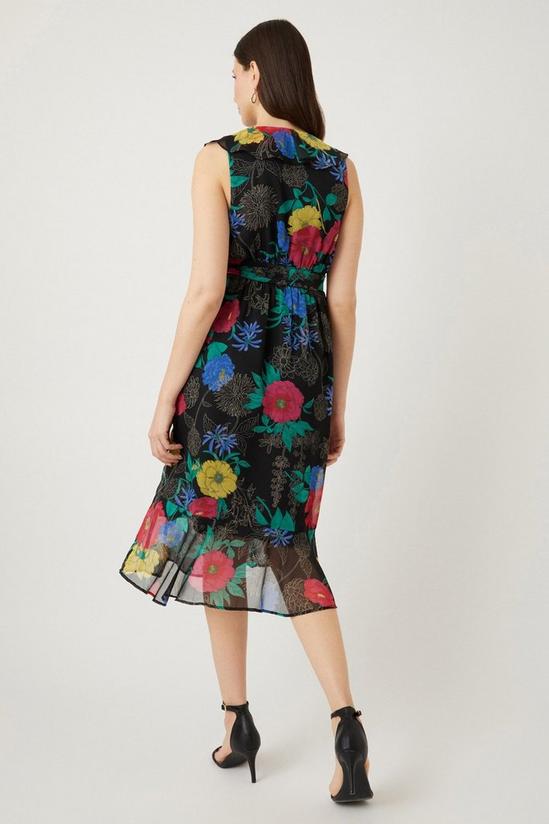 Wallis Black Floral Print Wrap Dress 3