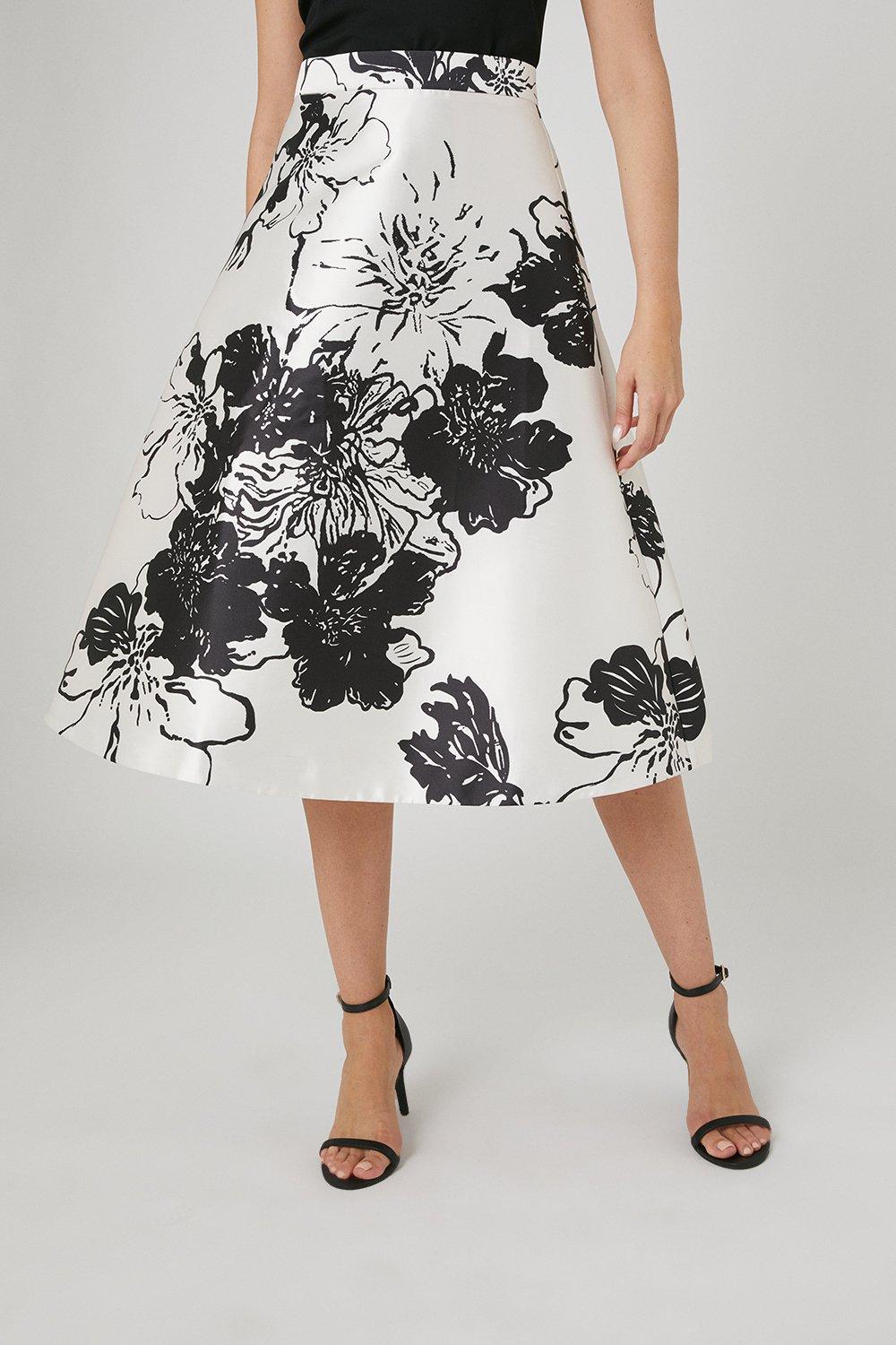 Womens Premium Floral Printed A Line Skirt