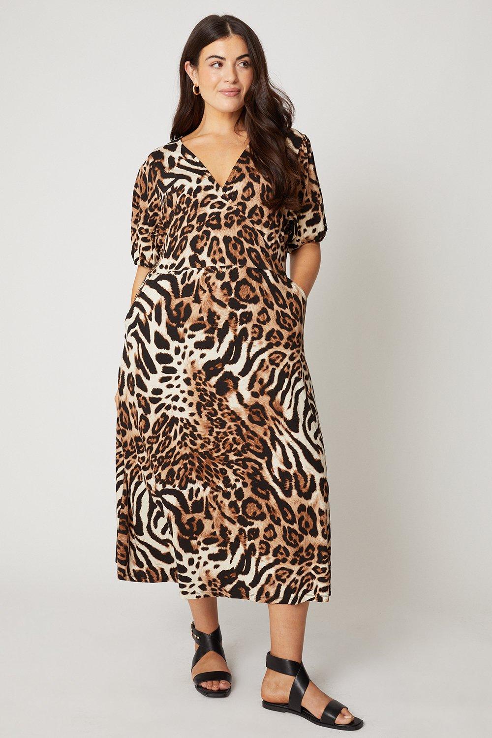 Oasis curve clearance animal wrap midi