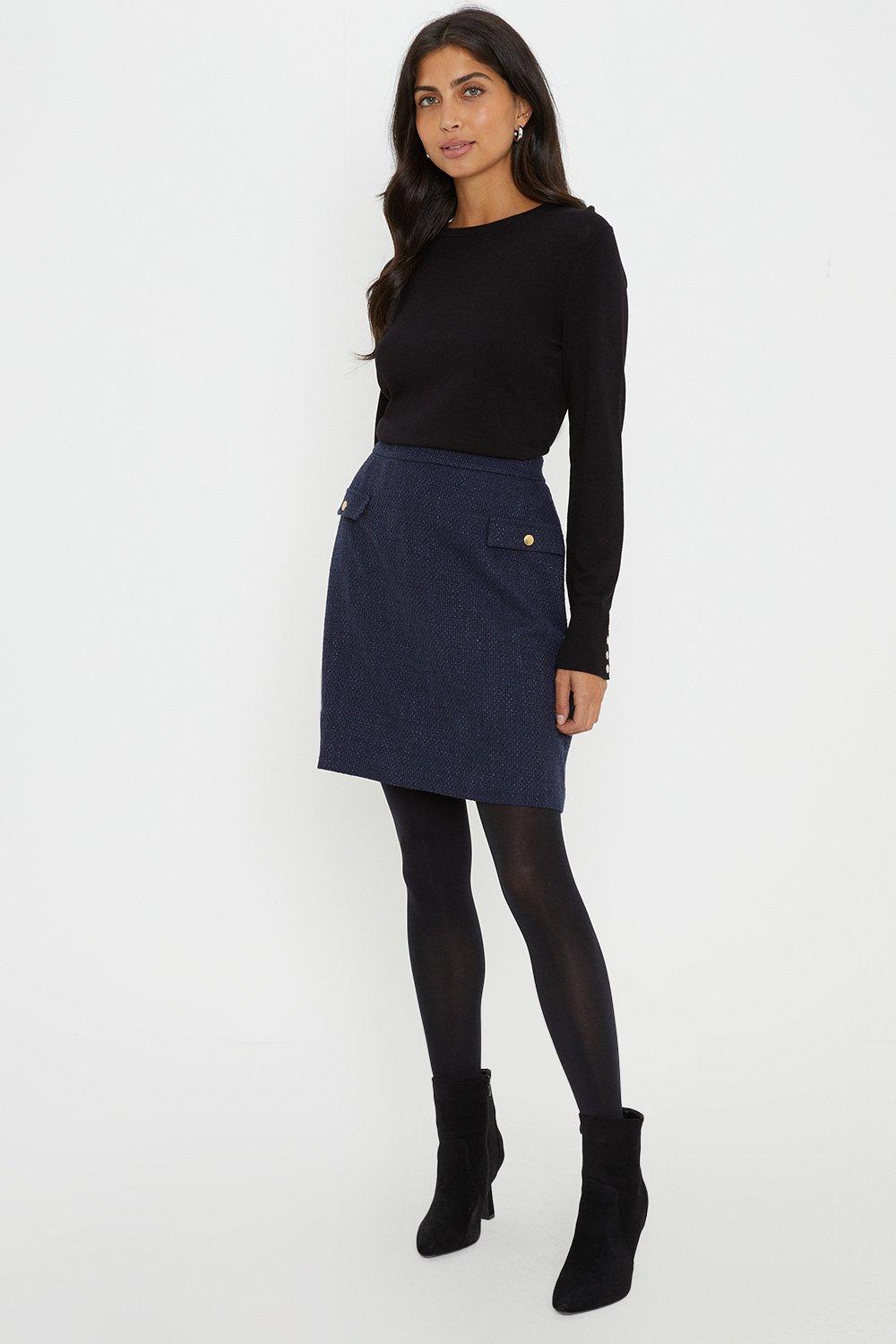 Womens Boucle Mini Skirt