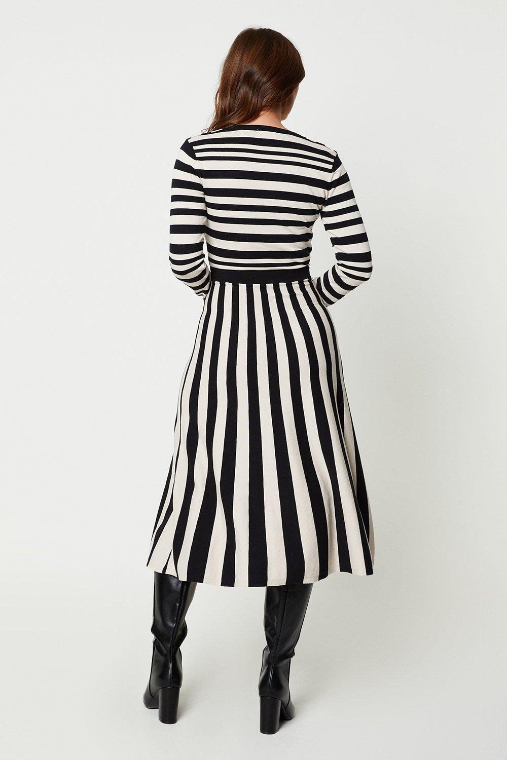 Wallis black and 2025 white striped dress