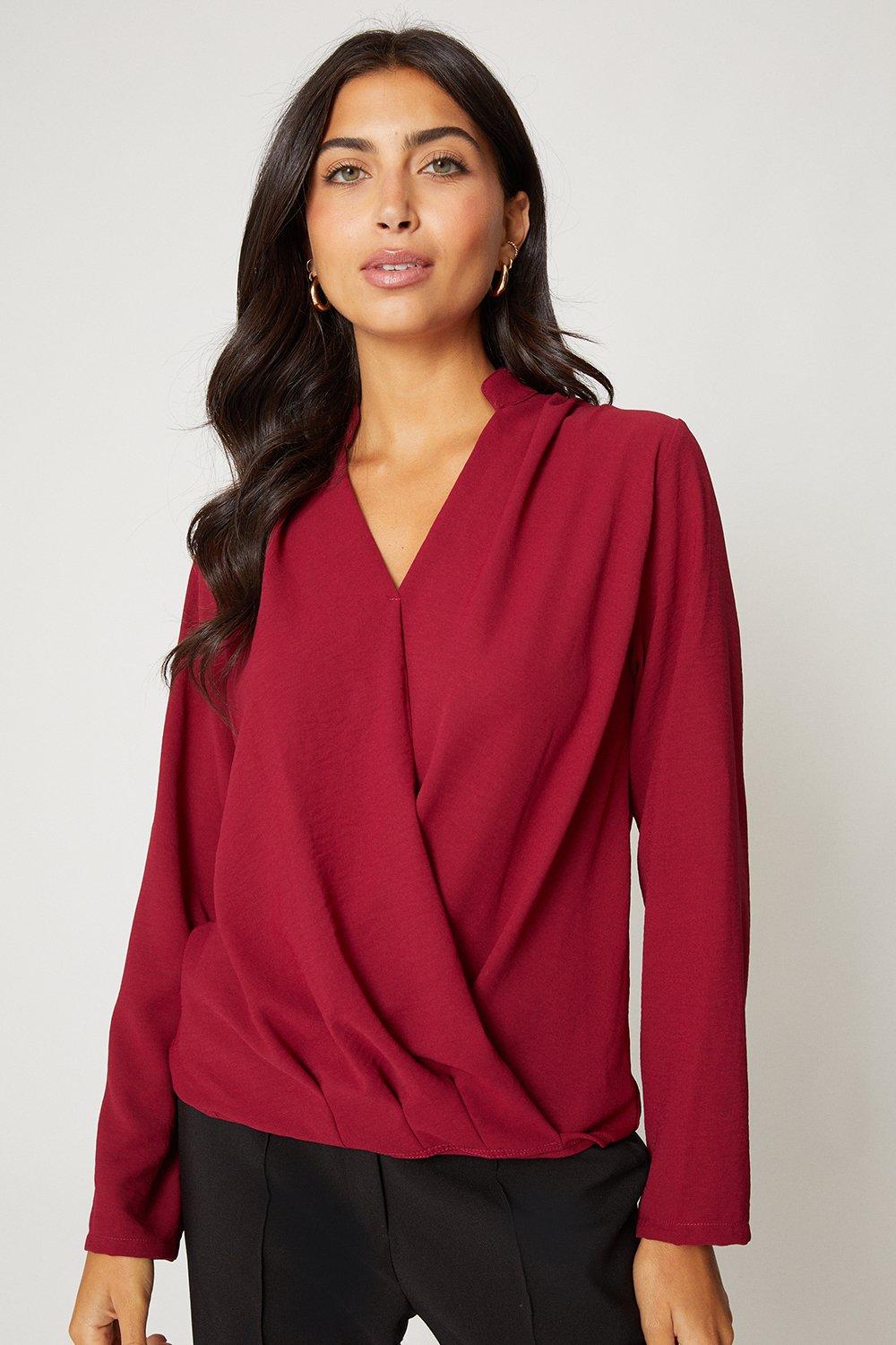Womens Long Sleeved Wrap Top