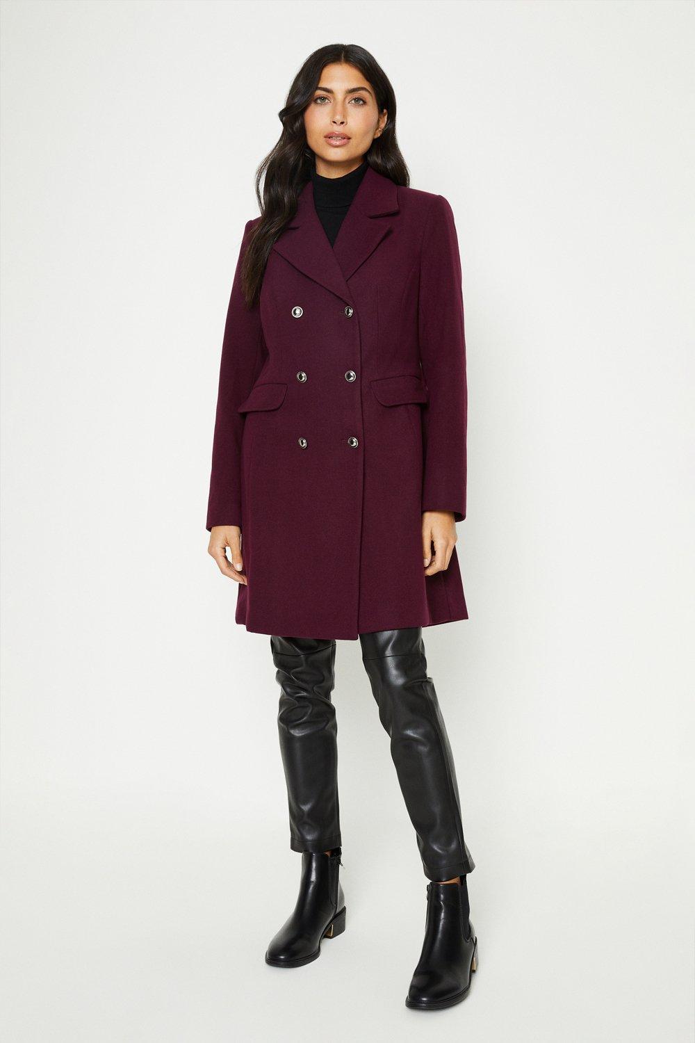 Burgundy shop military coat