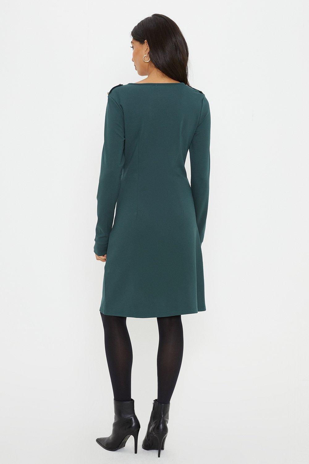 Ponte long shop sleeve dress