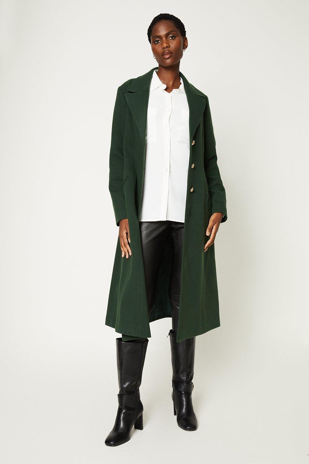 Womens Twill Fit And Flare Coat