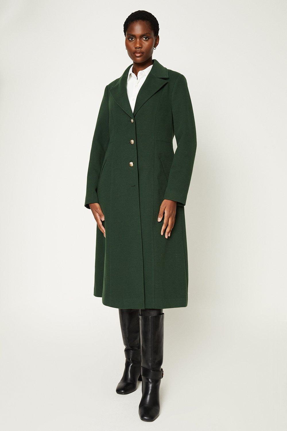 Jackets & Coats, Twill Fit And Flare Coat