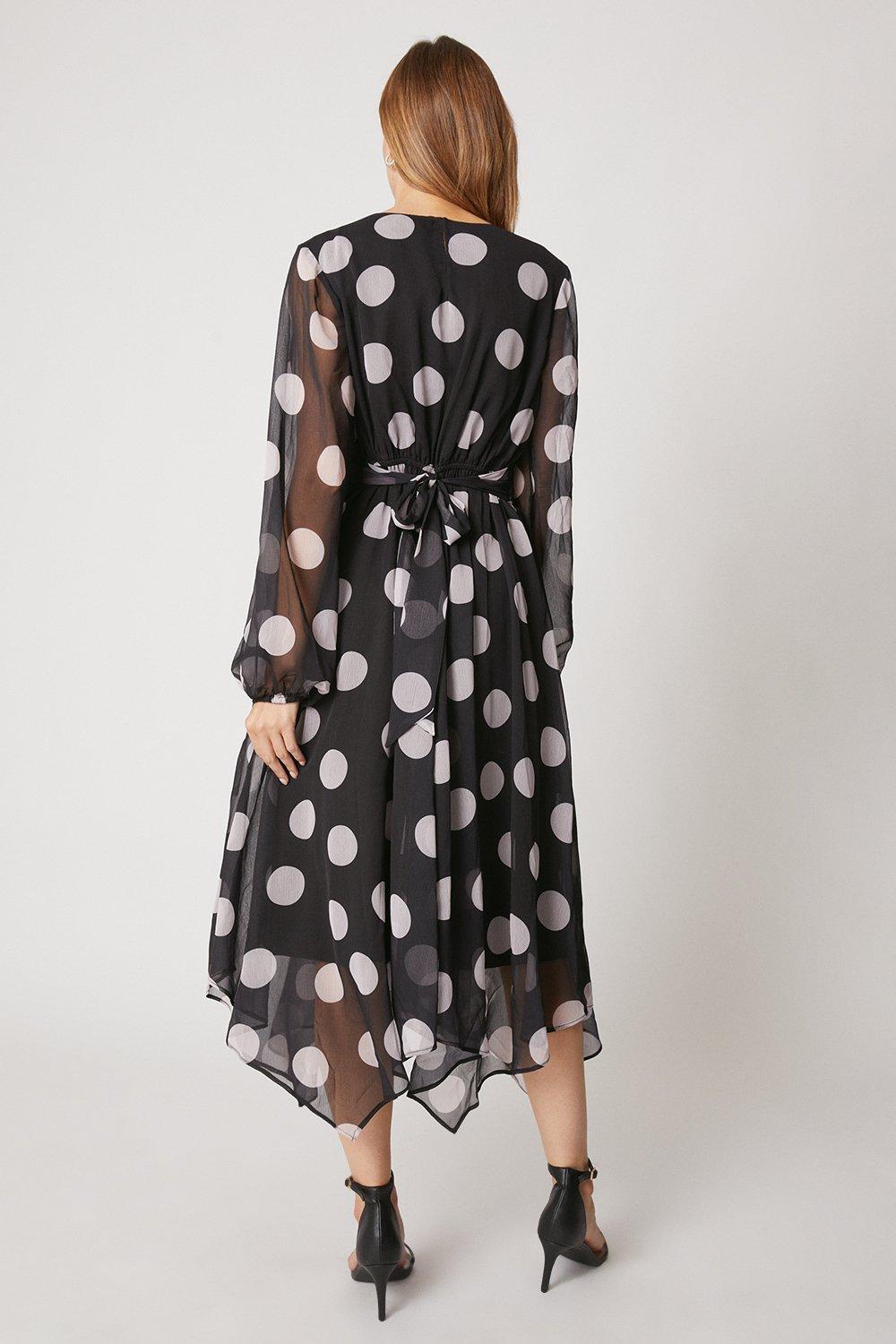 Lipsy spot 2025 hanky hem dress