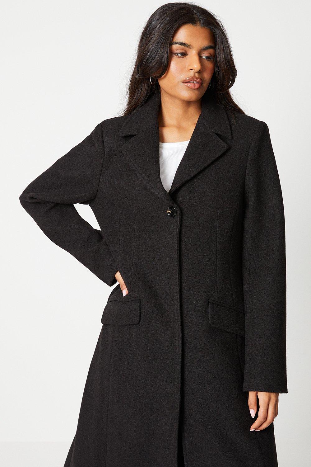 Black tailored coat petite sales