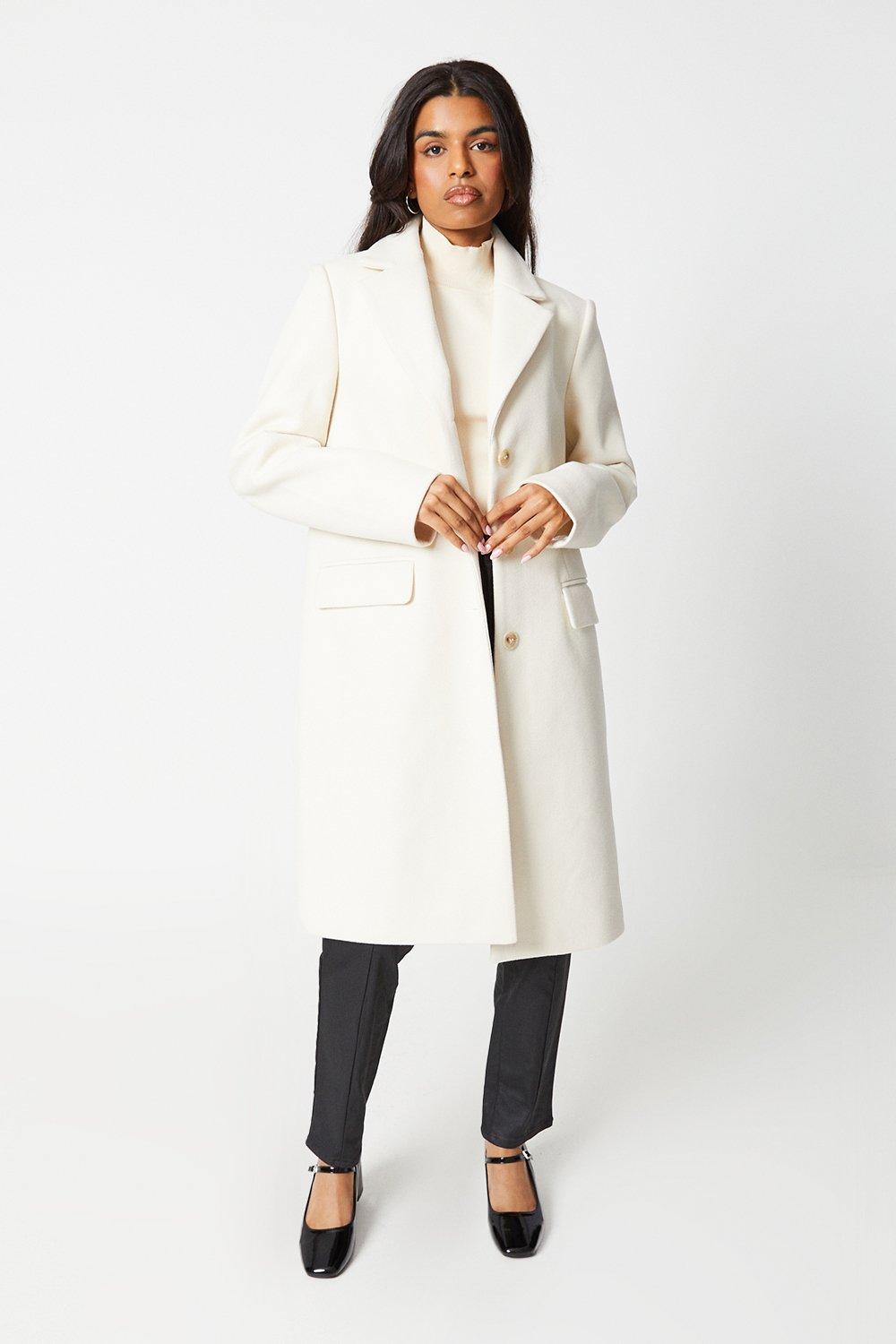 Womens Petite Fit And Flare Coat
