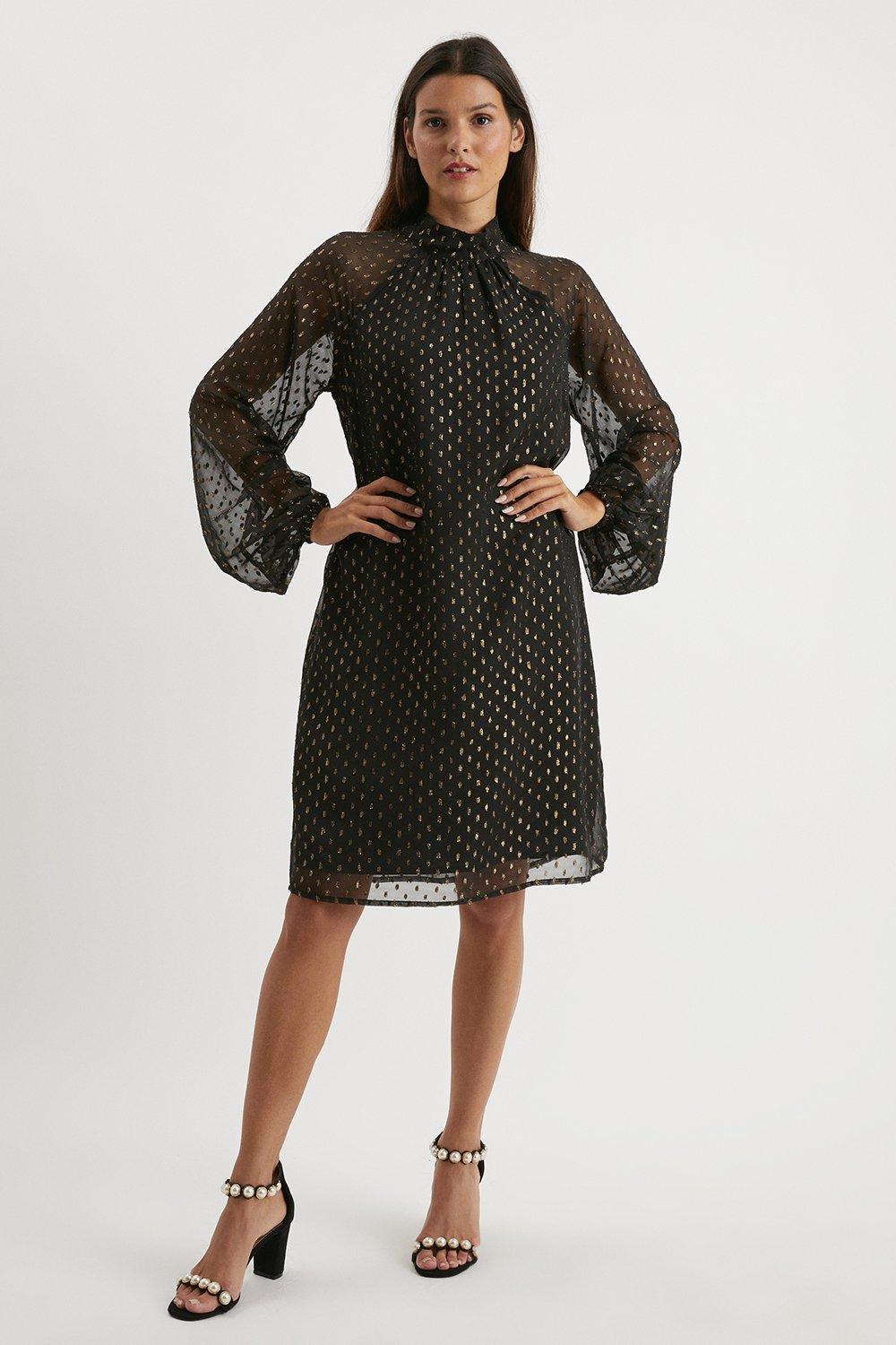 Wallis black sparkle outlet shift dress