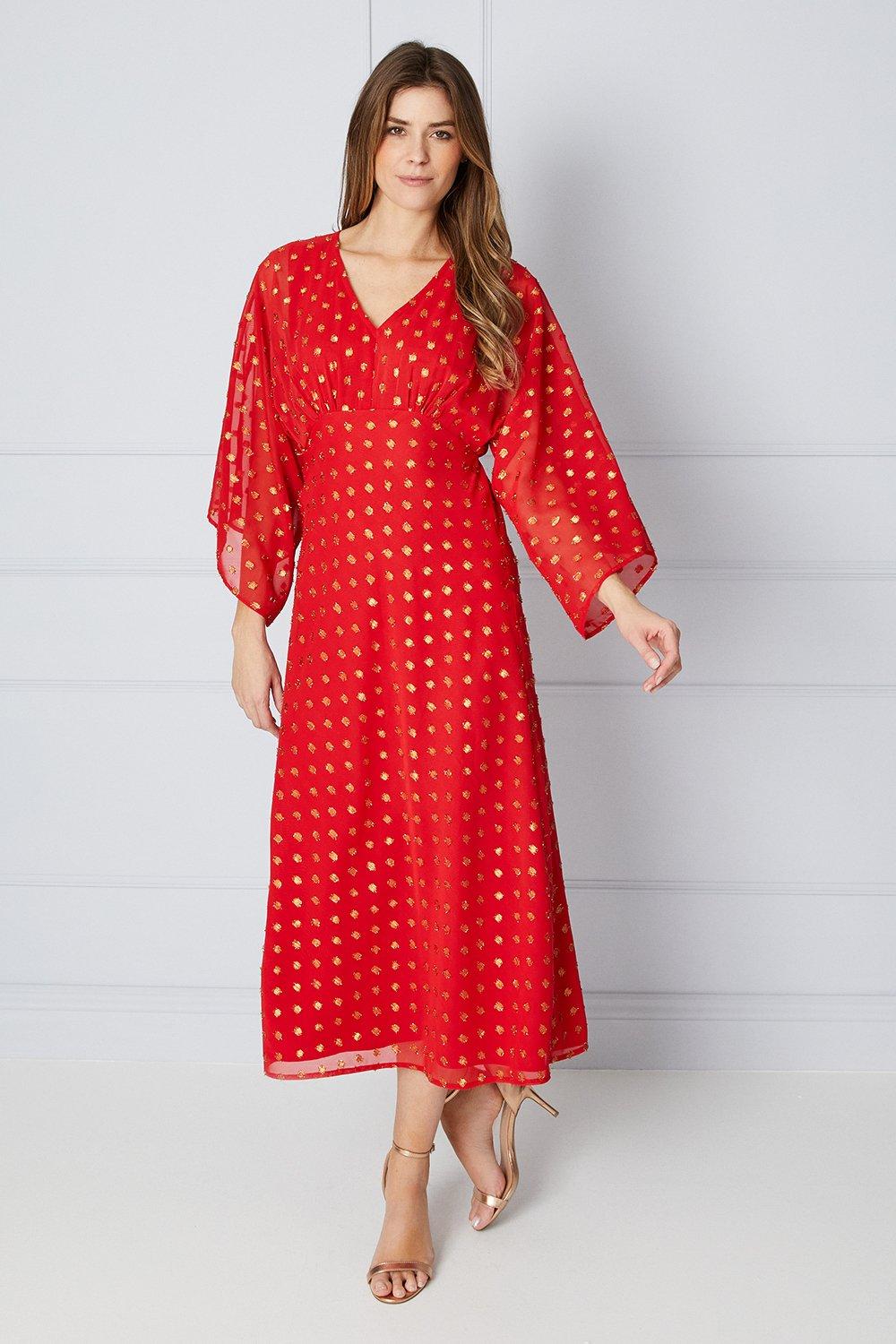 Wallis red shop polka dot dress