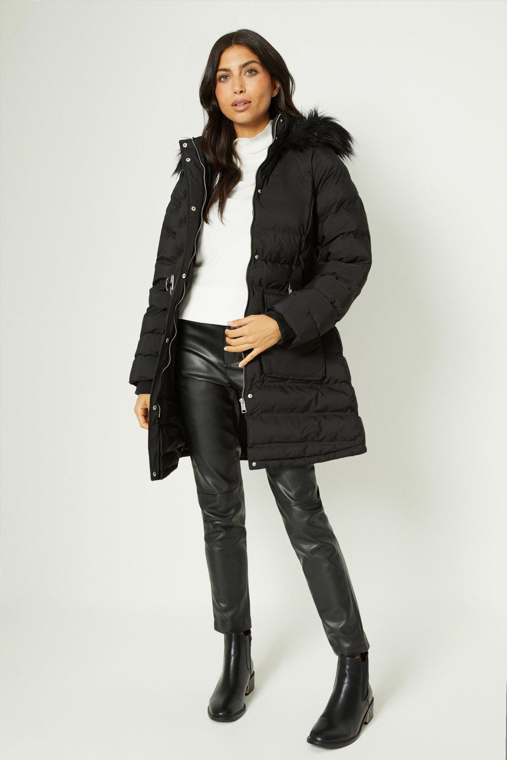 Wallis black padded store coat